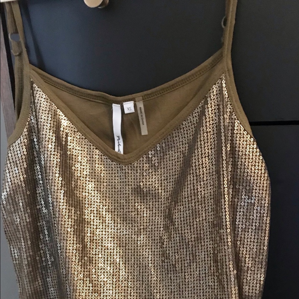 Michael Stars sequin tan top